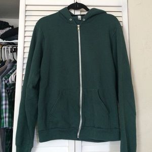 American apparel green zip up