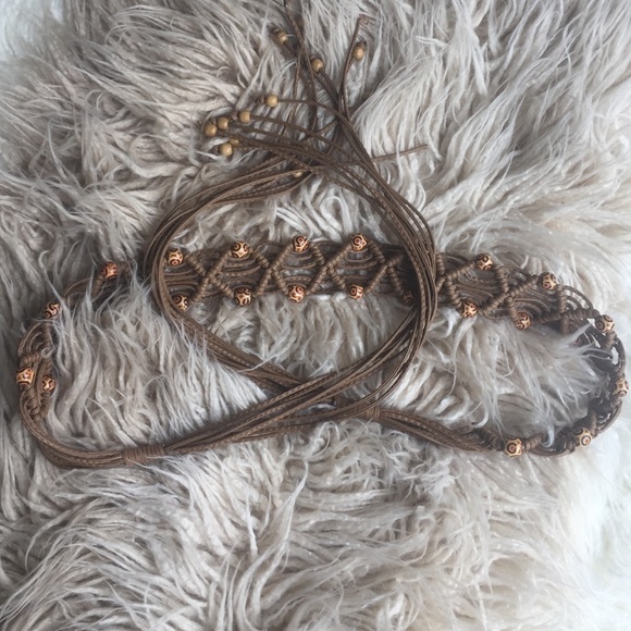 Vintage 70s Beaded BOHO Belt - Picture 2 of 4