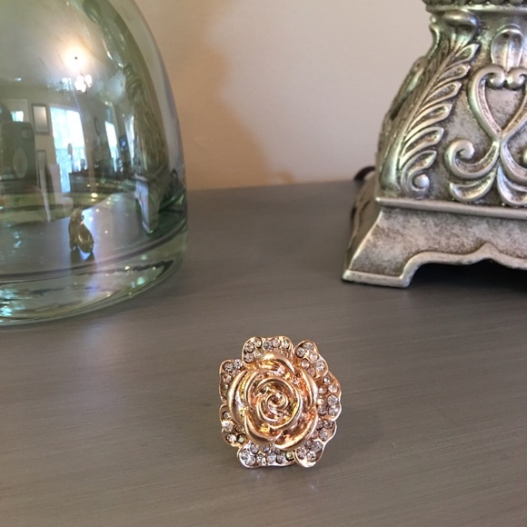 Independent Designer Jewelry - 🚫SOLD🚫Gold Tone Rose Crystal Cocktail Ring