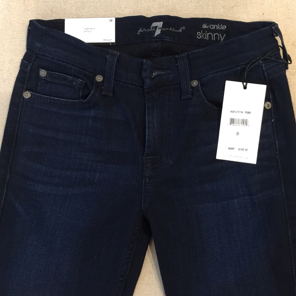 7 for all mankind the ankle skinny jeans size 26