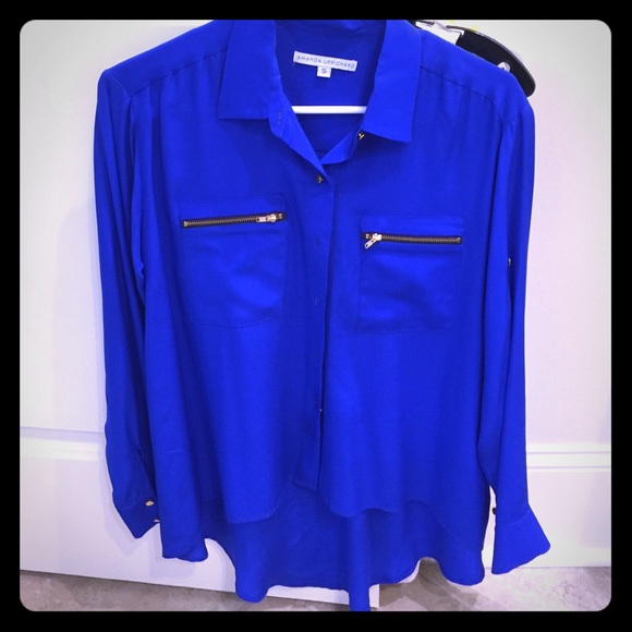 Amanda Uprichard Blue Silk Blouse size S