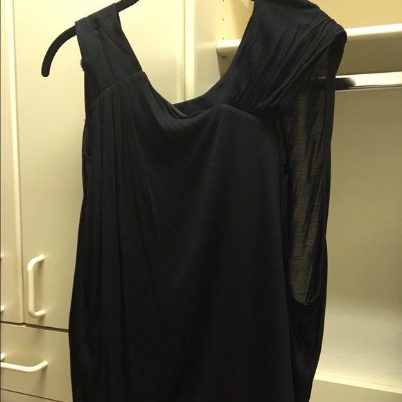 Bordeaux Embellished Asymmetrical Drape Tank - Picture 2 of 3