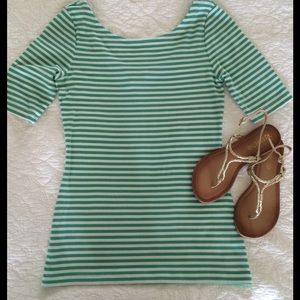Banana Republic Striped Wide-Neck Tee