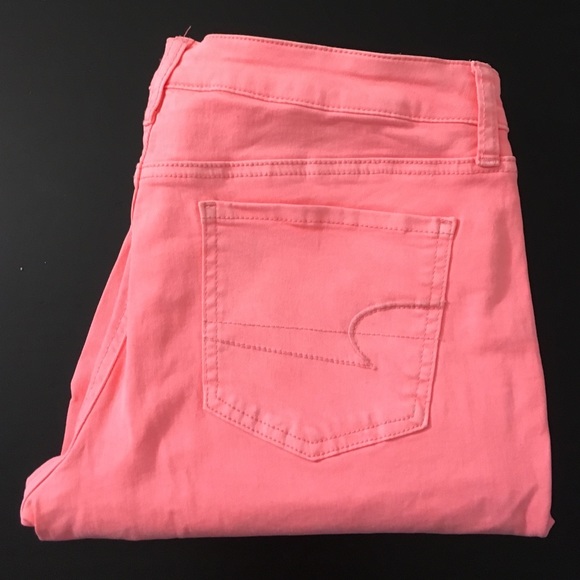 Neon coral American Eagle Jeggings