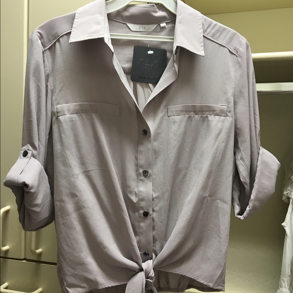 Blouse with tie front