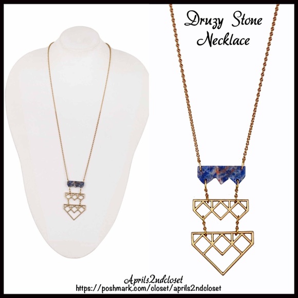 AGATE STONE BOHO PENDANT STATEMENT NECKLACE - Picture 5 of 8