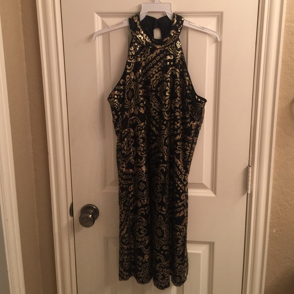 Black and Gold Sparkle Dress