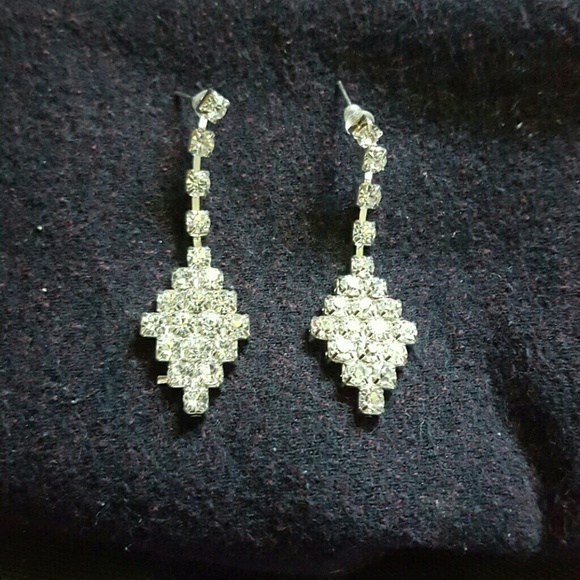 Sterling silver cz diamond earrings