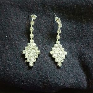 Sterling silver cz diamond earrings