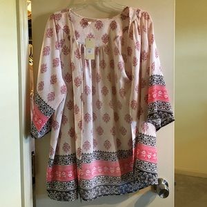 Apricot print kimono