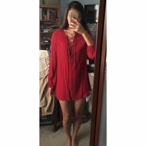 🚫SOLD🚫 Red front lace dress