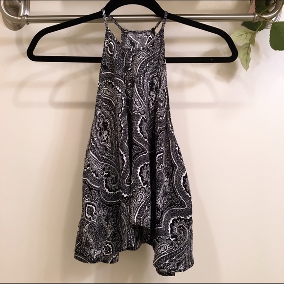 Zara Flowy Black & White Top