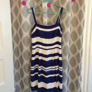 LOFT blue striped dress