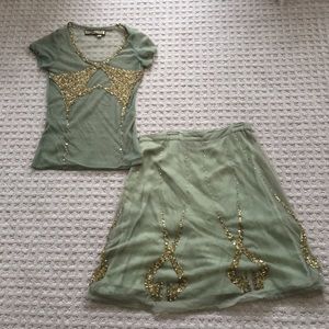 Sheer top with match skirt