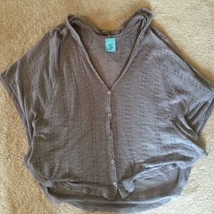 Poncho hooded Gray shirt