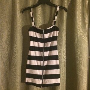 Cream & black mini dress, XS