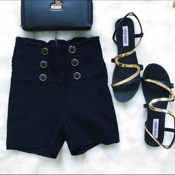 Pants - Black high waisted shorts