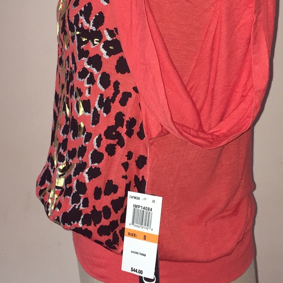 BRAND NEW XOXO CORAL LEOPARD PRINT TOP!! - Picture 2 of 4