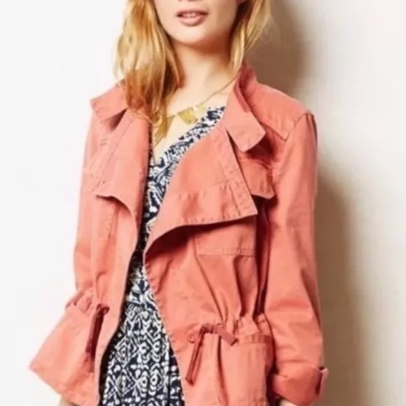 Anthropologie Hei Hei Utility Jacket Rose Pink Lg