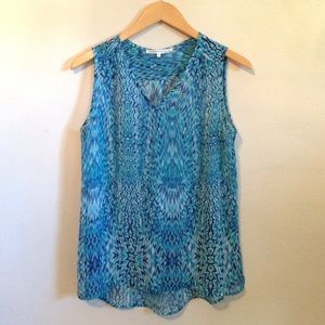 🌟$10 SALE🌟Blue sleeveless sheer top