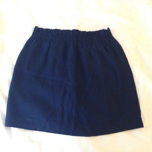Navy J Crew mini skirt