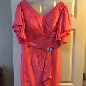 Coral cocktail dress