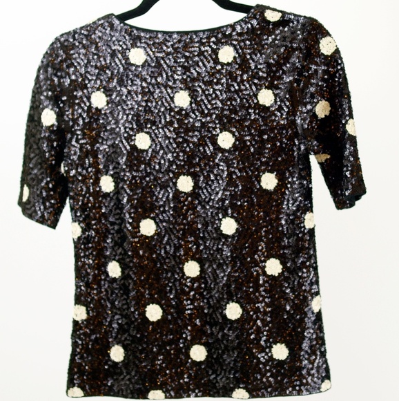 J.Crew Sequined Polka Dot Top - Picture 2 of 2