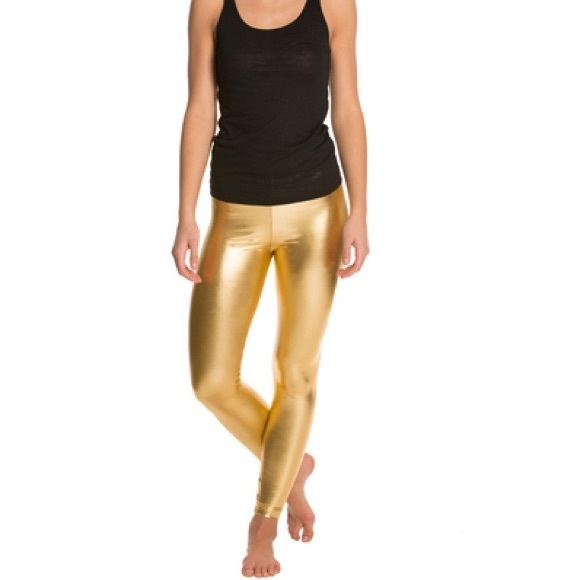 American Apparel Shiny Gold Leggings!