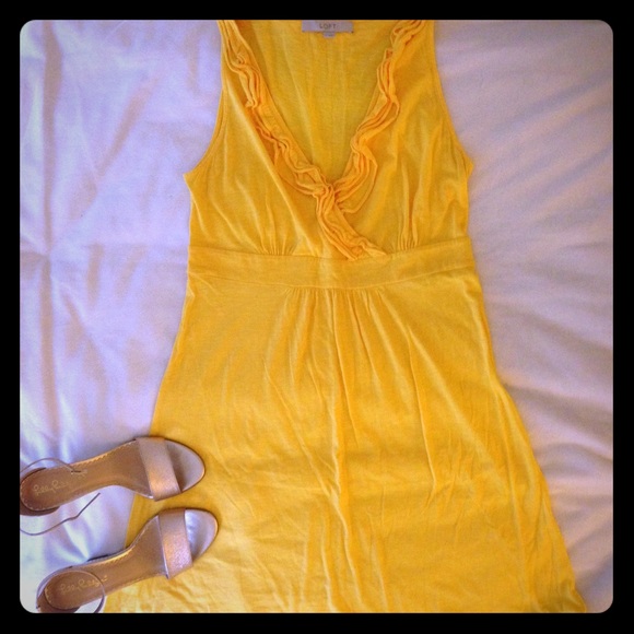 Gold summer cotton dress
