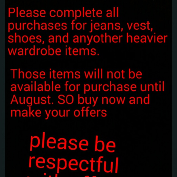 All heavy items will not be available for purchase