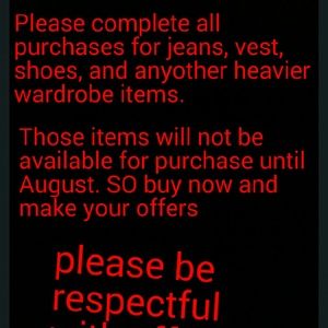 All heavy items will not be available for purchase