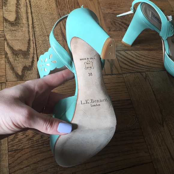 L. K. Bennett Mint heel sandals, size 38 - Picture 3 of 4