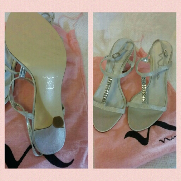 Nina Silver Sparkle Sandal pumps