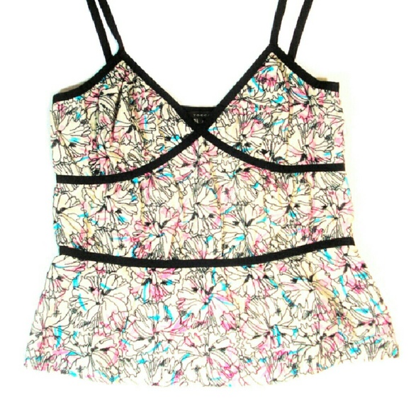 sold! TOCCA camisole top silk floral embroidery - Picture 3 of 4