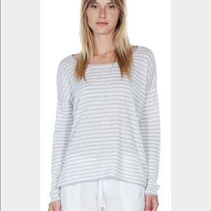 NWT Soft Joie Kirstyn Linen Grey Stripe Sweater XS