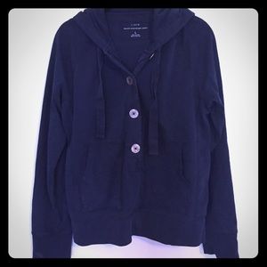 J. Crew Buttoned Pullover Hoodie Sweatshirt