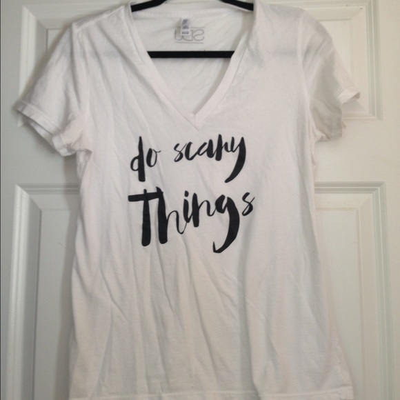 Do Scary Things Tee.  Size XL.  Fits like a M.