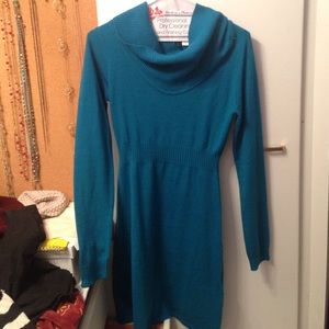 Turquoise sweater dress