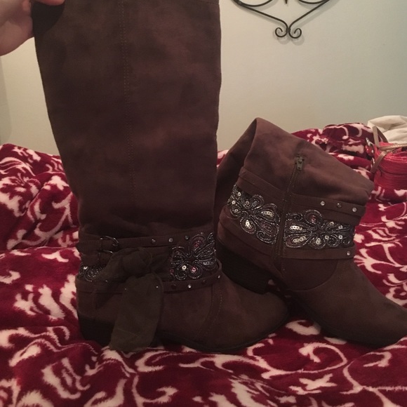 Swede cow girl boots in brown