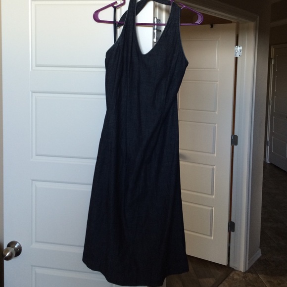 Ann Taylor Denim Halter Dress