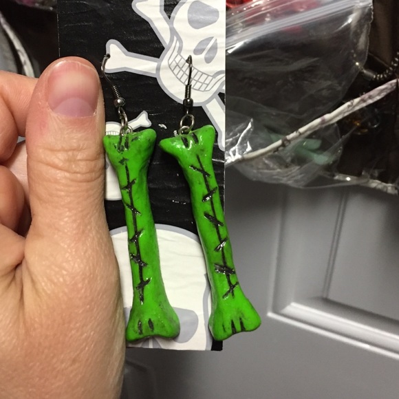 Zombie skeleton earrings Punk Rock Goth Metal
