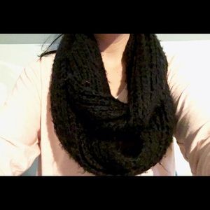 Black knit infinity scarf