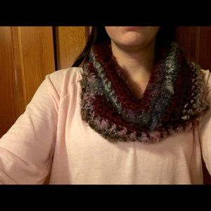 Multicolored knit infinity scarf