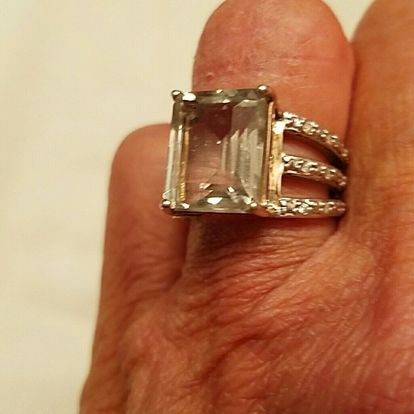 Triple Band Green amethyst & Diamond ring