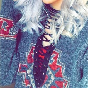 LF lace up sweater!