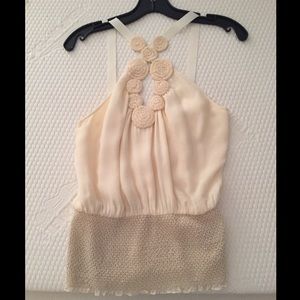 Catherine Malandrino silk beige going out blouse