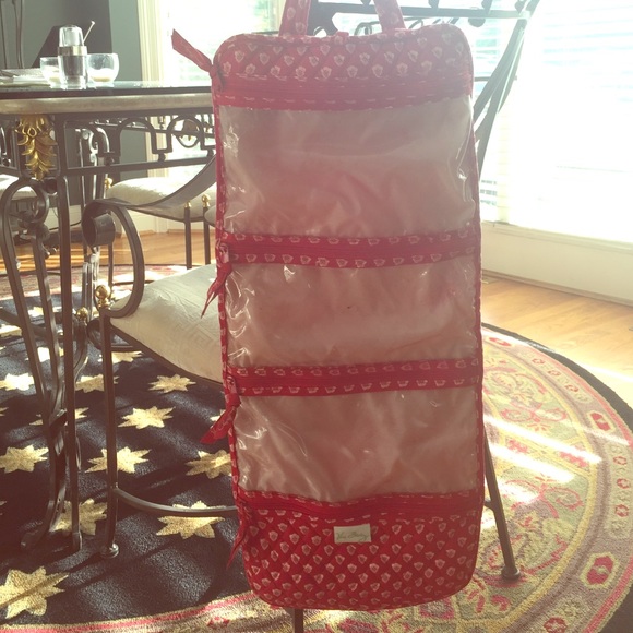 Red Vera Bradley hanging travel bag