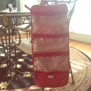 Red Vera Bradley hanging travel bag