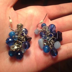 Blue bead earrings