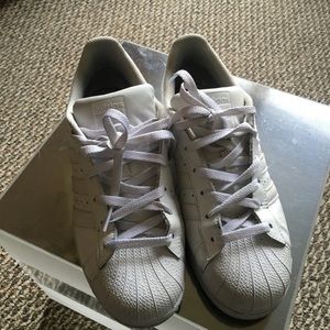 All White Adidas Superstar